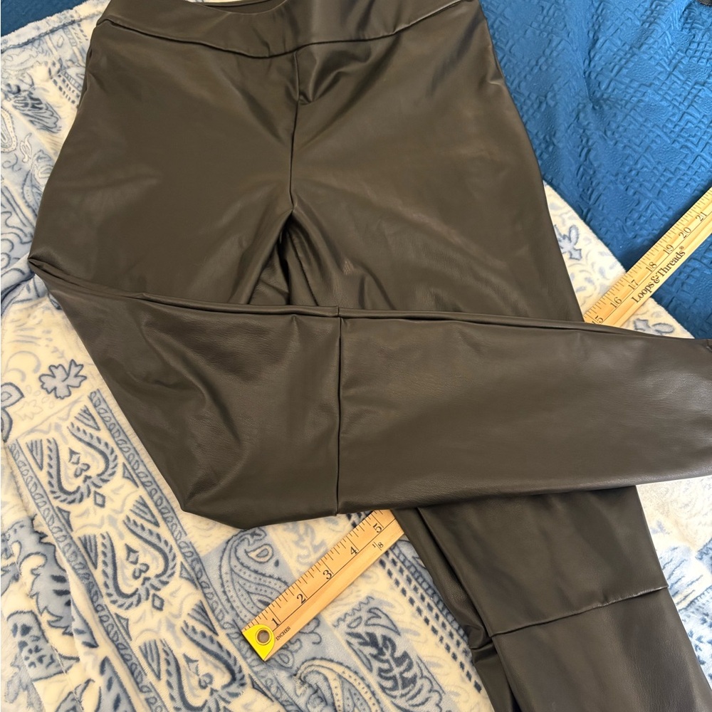 a new day womens Faux Leather Leggings - Dark Brown